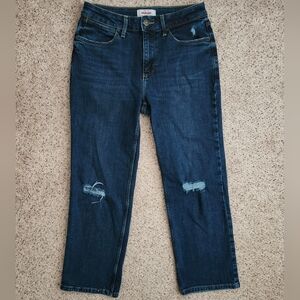 Wrangler High Rise True Straight Crop Blue Jeans